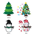 YM DIY Felt Christmas Tree & Snowman Set - 2 Pack Xmas Gifts for Kids - Wall Hanging Detachable Felt Christmas Tree for Toddlers